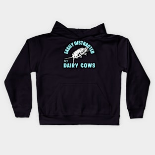 Easily Distracted by Dairy Cows Kids Hoodie